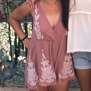 Barely used free people pink romper